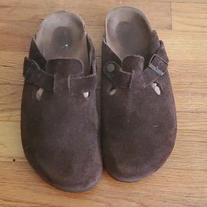 Ladies size 9 brown birkenstock mules